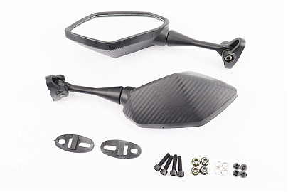 Зеркала к-кт на мотоцикл "призма" под два болта, карбон (ССС — знак качества), от 5шт -10%