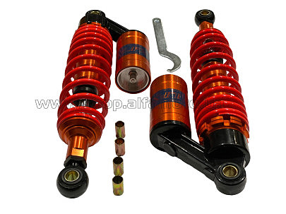 Амортизаторы (пара) Delta 330mm, газомасляные (оранжевые +паутина) KOMATCU (mod.A)