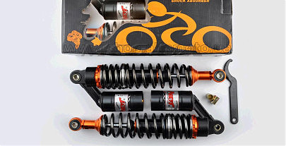 Амортизаторы (пара) Delta 340mm, газомасляные (черные перламутровые) KOMATCU (mod.A)