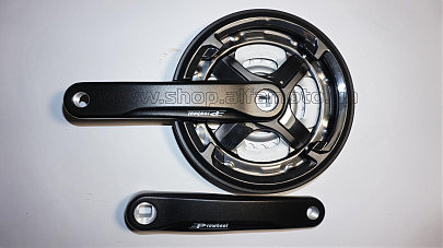 Звезды велосипедные (передние) 24/34/42T (+2 шатуна L-170mm, квадрат, черные, алюминий, с защитой) DS