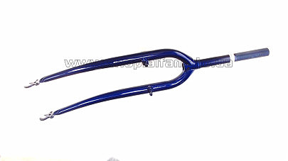 Вилка велосипедная жесткая (c креплением V-brake, 26) (синяя)