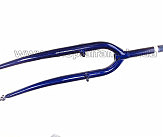 Вилка велосипедная жесткая (c креплением V-brake, 26) (синяя)
