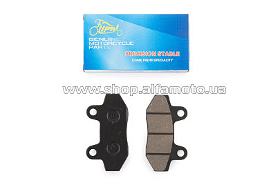 Колодки тормозные (диск) 4T GY6 50-150 (RACE/STORM, под двухпоршневой суппорт, черные) KOMATCU