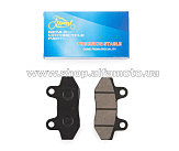 Колодки тормозные (диск) 4T GY6 50-150 (RACE/STORM, под двухпоршневой суппорт, черные) KOMATCU