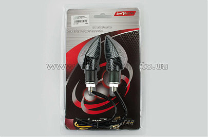 Повороты светодиодные, стрела (пара) (mod:3) (карбон, белое стекло) ST