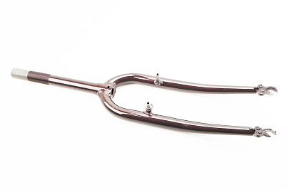 Вилка 26" з різьбою 1" (28,6мм), шток 240мм, V-brake, коричнева