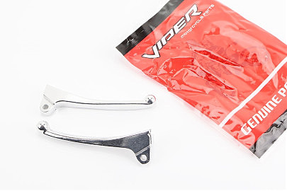 Рычаги руля левый, правый к-кт 2шт (барабан. тормоз) Honda DIO "хром"