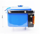 Бак топливный R175A/R180NM, 265x190x165mm, выступ. горловина, отверстие под шланг топливный + фара + облицовка, Синий