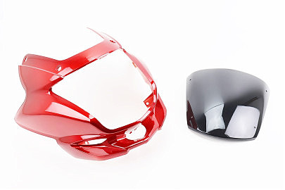 пластик — обтекатель фары + ветровик, КРАСНЫЙ