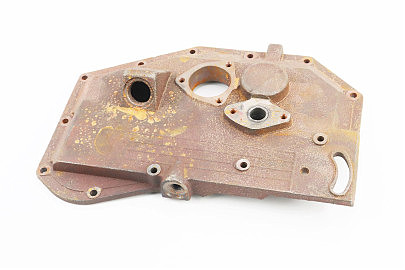 Кришка блока двигуна права (з боку заводного важеля), довга, 12отв., чавун R180NM, НЕ ЗАГЛУШЕНИЙ ОЛІЙНИЙ КАНАЛ