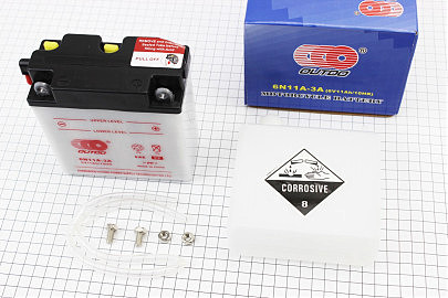 Аккумулятор 6V11Ah 6N11A-3A кислотный (L120*W60*H130mm)