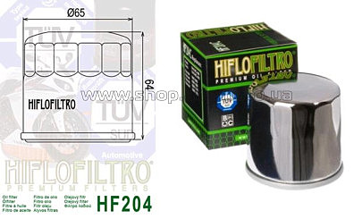 Фильтр масляный   для Honda, Kawasaki, Triumph, Yamaha   (?65, h-64) (HF 204, KY-F-010) VV