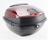 Кофр средний (пластмассовый) 430*400*290мм, бордовый с вставкой 