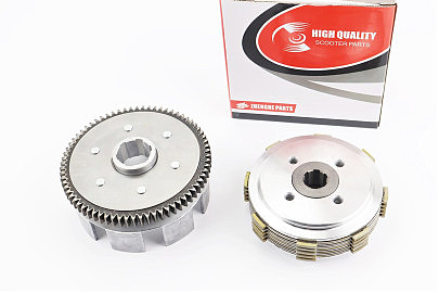 Сцепление, маховик в сборе (4 болта, маховик 70T) CB-125cc