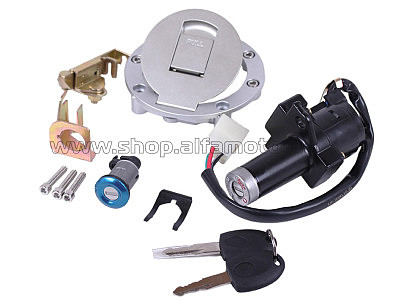 Замок зажигания   (комплект) Zongshen, Lifan LF150-2E   (+крышка бака) AMG