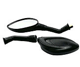 Зеркала   Honda DIO   с карбоновой вставкой капли, м8 длинная ножка в чехле резиновом BBC