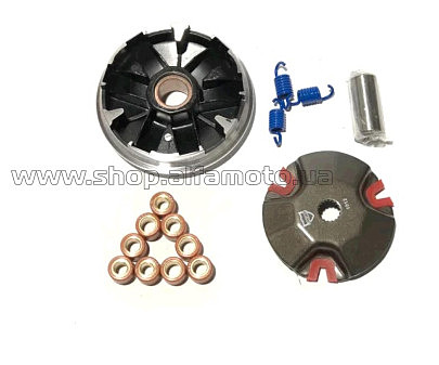 Вариатор передний   (тюнинг) Yamaha JOG 50   (d-13mm, рол. латунь 9шт, палец, пр. сцепления) BBC