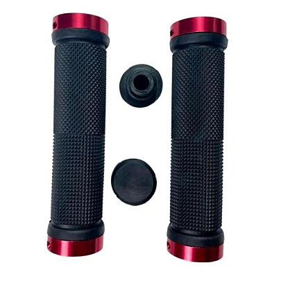 Ручки руля 130мм с зажимом Lock-On с двух сторон, чёрно-красные FL-426 Shunfeng BBC