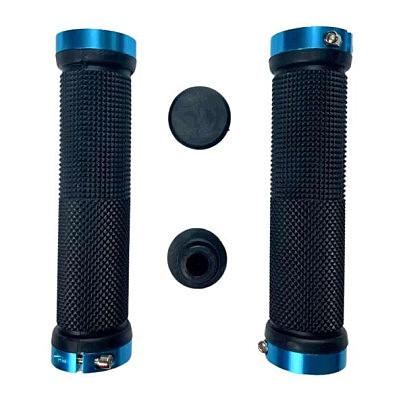 Ручки руля 130мм с зажимом Lock-On с двух сторон, чёрно-синие FL-426 Shunfeng BBC