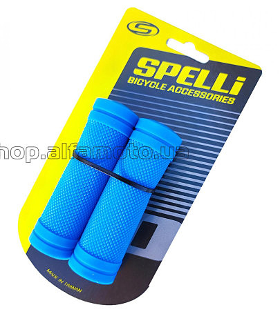 Грипсы (ручки руля)   детские, синие, прямые, резина-каучук, под Ревошифт, длина 90 мм Spelli SBG-660S BD
