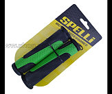 Грипсы (ручки руля)   SPELLI  SBG-6708L черно/зеленые, прямые, 2-х фактурные, резина-каучук, длина 127 мм BD