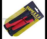Грипсы (ручки руля)   SPELLI  SBG-6708L черно/красные, прямые, 2-х фактурные, резина-каучук, длина 127 мм BD