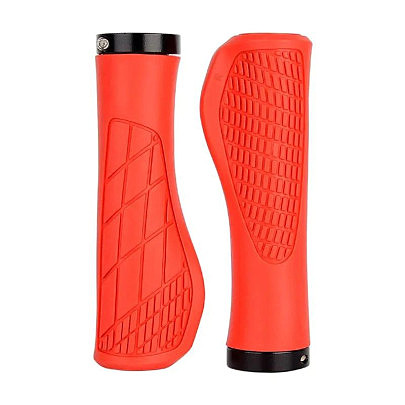 Грипсы (ручки руля)   анатомические, Красные, 1 алюминиевый замок, 135 мм мягкие, WOLF BASE 64501 BD