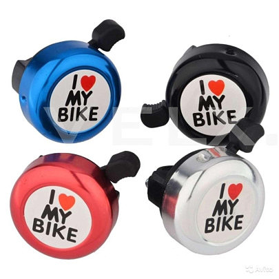 Звонок велосипедный (I LOVE MI BIKE) (цвет в ассортименте) (mod:B278/4A) YKX (mod.A)