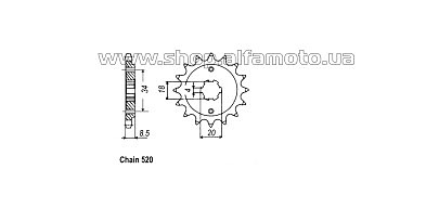 Звезда трансмиссии (передняя) 520-13T CB/CG FR