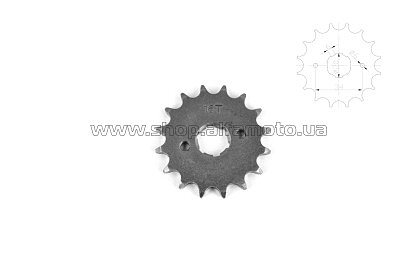 Звезда трансмиссии (передняя) Zongshen, Lifan 125-200 428-16T FR