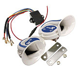 Сигналы (пара) улитка, 12V, крепление (бело-синие)