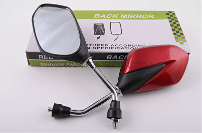 Зеркала стреловидные mod:219, 10mm (красные) RED