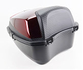 Кофр средний (пластмассовый) 430*400*290мм, бордовый с вставкой 