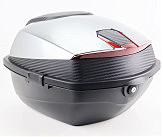 Кофр средний (пластмассовый) 430*400*290мм, серый с вставкой 