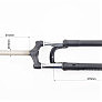 Вилка 27,5" амортизационная, без резьбы 1-1/8" (28,6мм), шток 210мм, с ходом 50мм, Disk-brake, M Lockout, чёрная N781