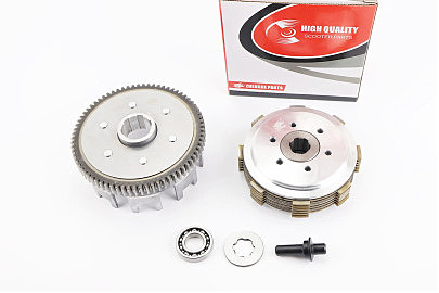 Сцепление, маховик в сборе (6 болтов, маховик 73T) CB-150/200cc, тип 1