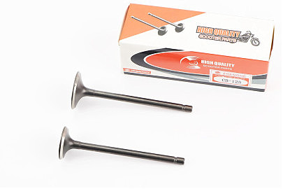 Клапана выпускной (НЕМАГНИТный) (h-90,4; d-24,9), впускной (h-91,3; d-30) к-кт 2шт CB-125cc