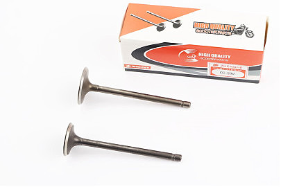 Клапана выпускной (НЕМАГНИТный) (h-88.5; d-27), впускной (h-88.5; d-31,5) к-кт 2шт CB-150/200cc