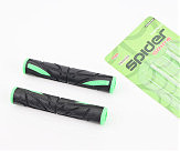 Грипсы - чехлы на рычаги тормозные РЕЗИНОВЫЕ к-кт 2шт, ЧЕРНО/ЗЕЛЕНЫЕ