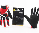 Перчатки мотоциклетные L-Чёрно-Белые-Красные