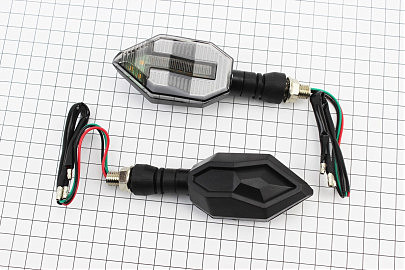 Поворот діодний на гнучкій ніжці + стоп сигнал / габарит LED СТРЕЛА тип 3 "секвентальний", 2шт