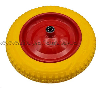 Колесо 3,50 -8 TL (бескамерное, под ось d-20мм) (желтое) KOSA