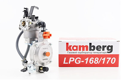 Газовый карбюратор LPG (пропан-бутан) для генераторов 1,6-3кВт (механизм рычажный) с переключателем и краном слива Тип 1