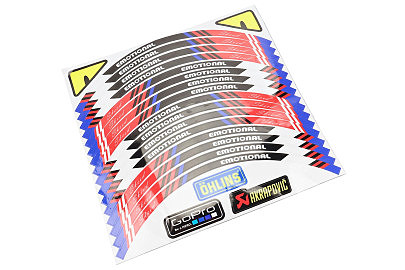 Наклейка светоотражающая на 2 диска колеса 17" к-кт КРАСНО-ЧЁРНО-БЕЛЫЕ