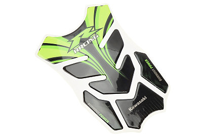 Наклейка защитная на бак топливный "KAWASAKI", черно-зелёный