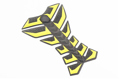 Наклейка защитная на бак топливный, "РЫБЬЯ КОСТЬ" желто-черная