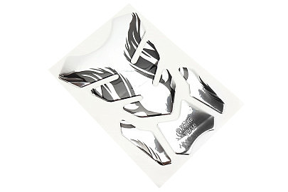 Наклейка защитная на бак топливный "RACING TEAM", серебристо-черный