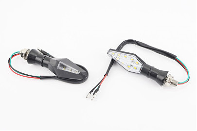 Поворот диодный LED СТРЕЛА с отверстием КАРБОН, 2шт