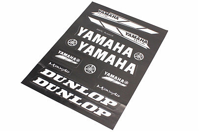 Наклейки набор 11шт "Yamaha/Dunlop" черные 5997 (23х32см)