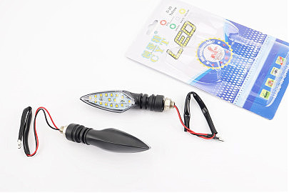 Поворот діодний RACING чорний малий, 2шт, тип 1